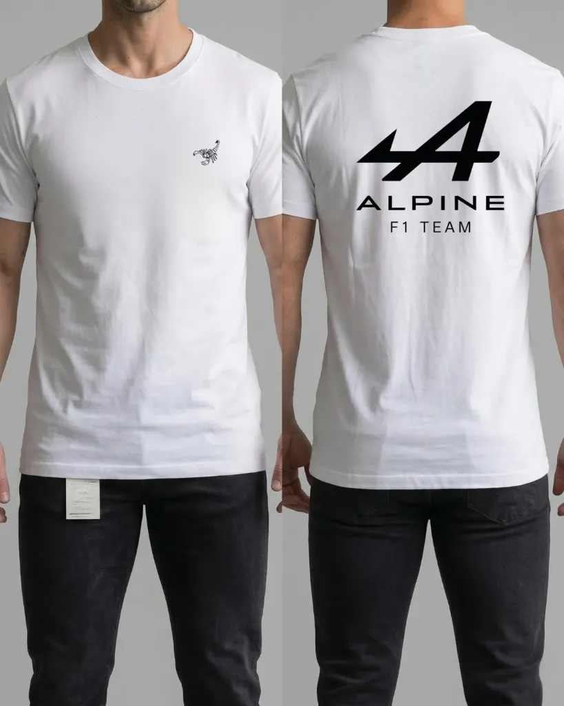 [HJ-002575-XL-BLANCO] Camiseta estampada (Alpine F1 team) (XL, Blanco)