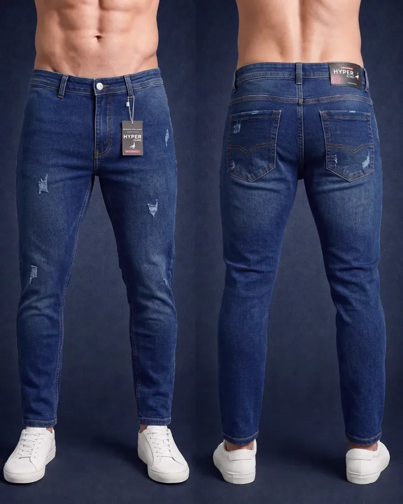 [HJ-002610-30-AZUL-3] Semitubo jeans strech mototool (30, Azul #3)