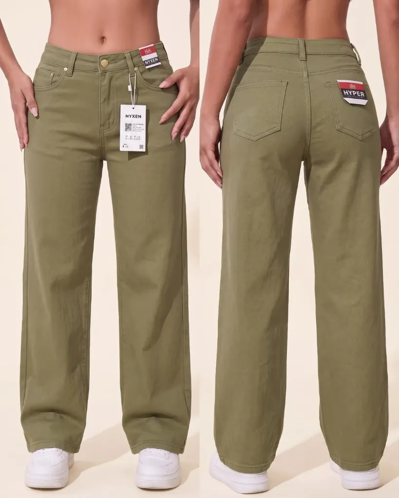 Wide leg gabardina strech
