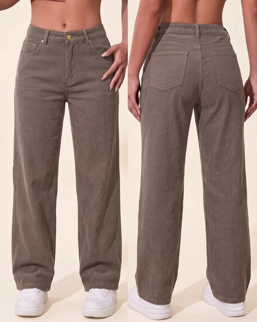 Wide leg gabardina strech