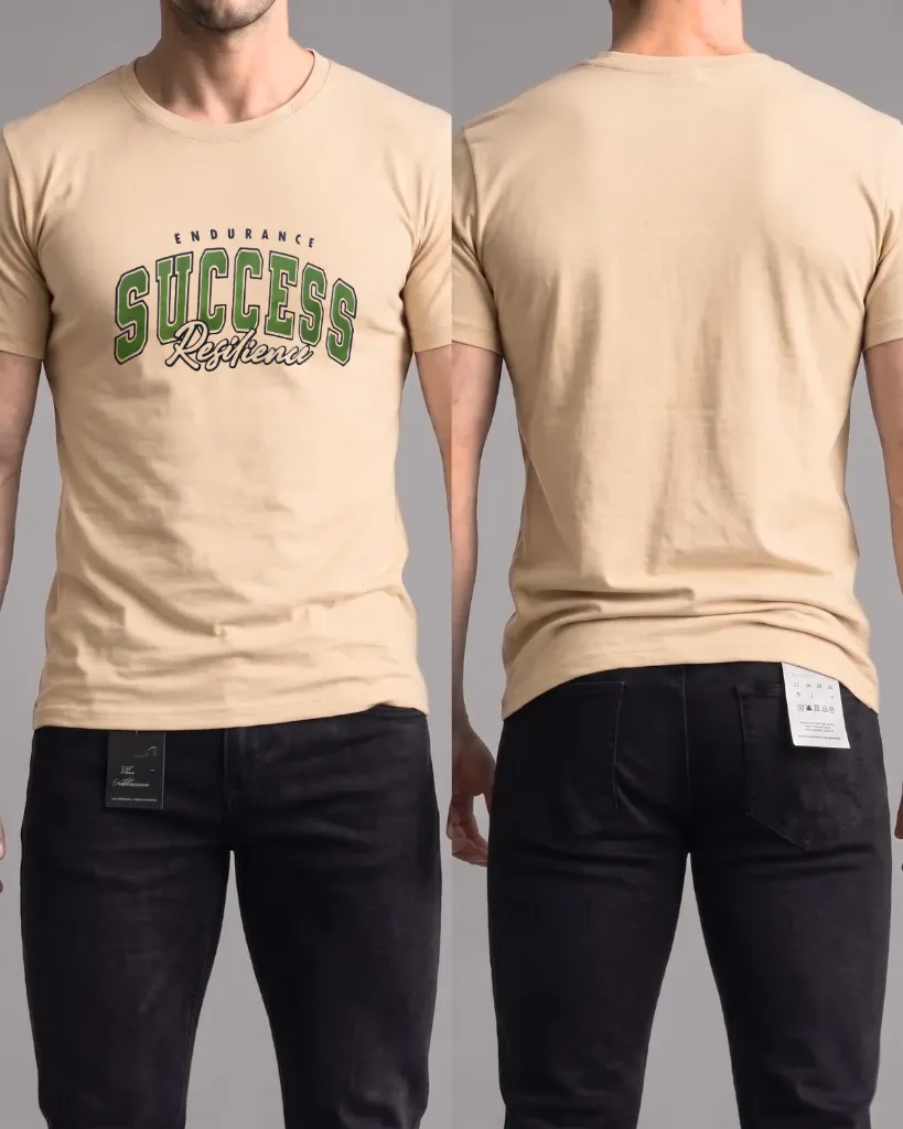 [HJ-002569-L-CREMA] Camiseta estampada (Success) (L, Crema)
