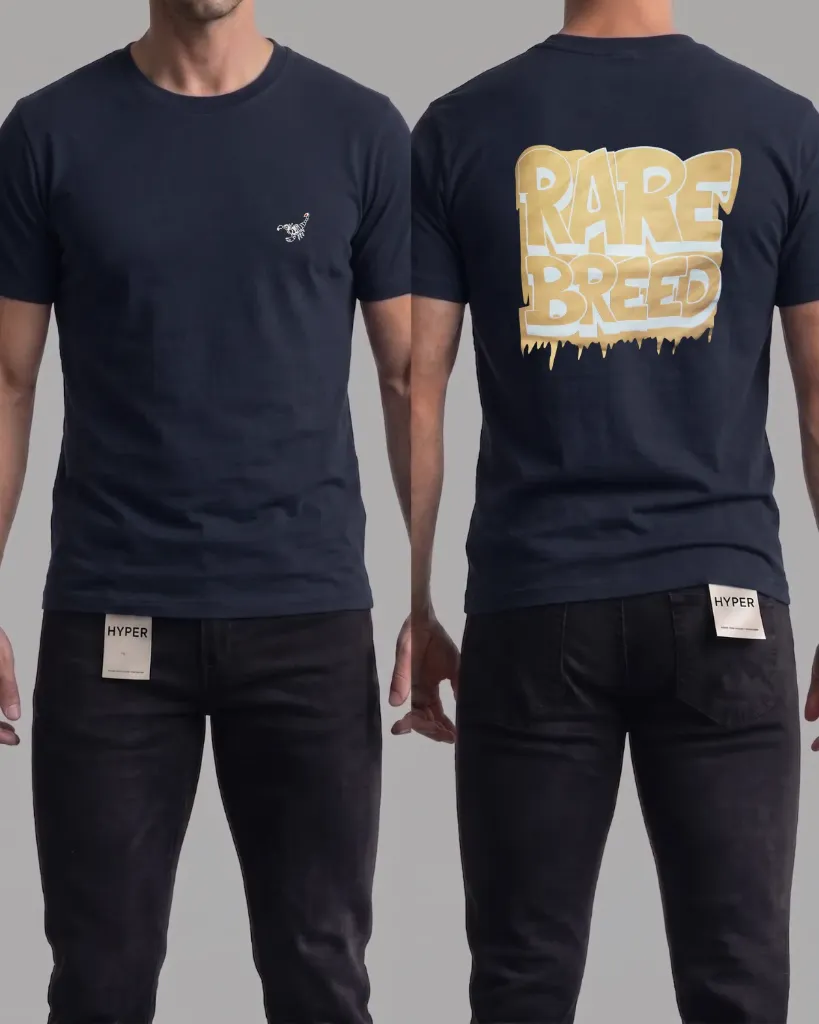[HJ-002661-XL-AZUL-OSCURO] Camiseta estampada (Rare breed) (XL, Azul oscuro)