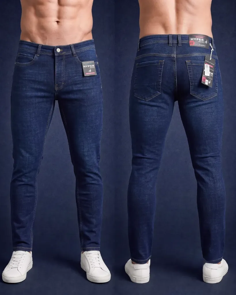 [HJ-002609-30-AZUL-2] Semitubo jeans strech con bigotes (30, Azul #2)