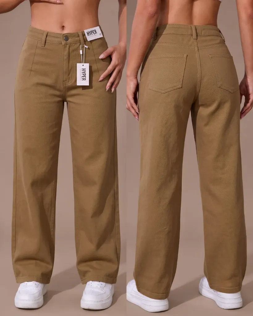 [HJ-002664-10-MOSTAZA] Wide leg gabardina strech con pinzas (10, Mostaza)