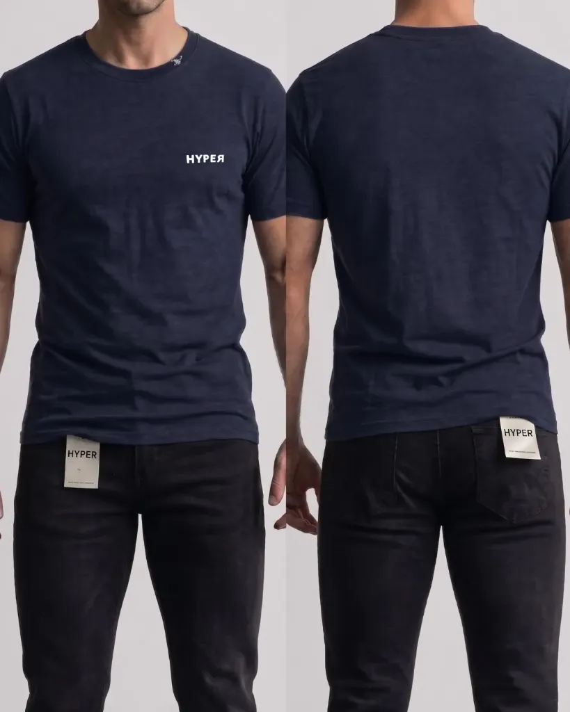 [HJ-002583-M-AZUL-OSCURO] Camiseta llana (Hyper) (M, Azul oscuro)