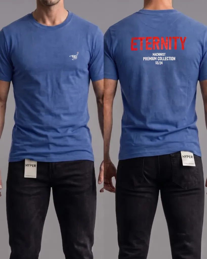[HJ-002645-M-AZUL-CLARO] Camiseta estampada (Eternity) (M, Azul claro)