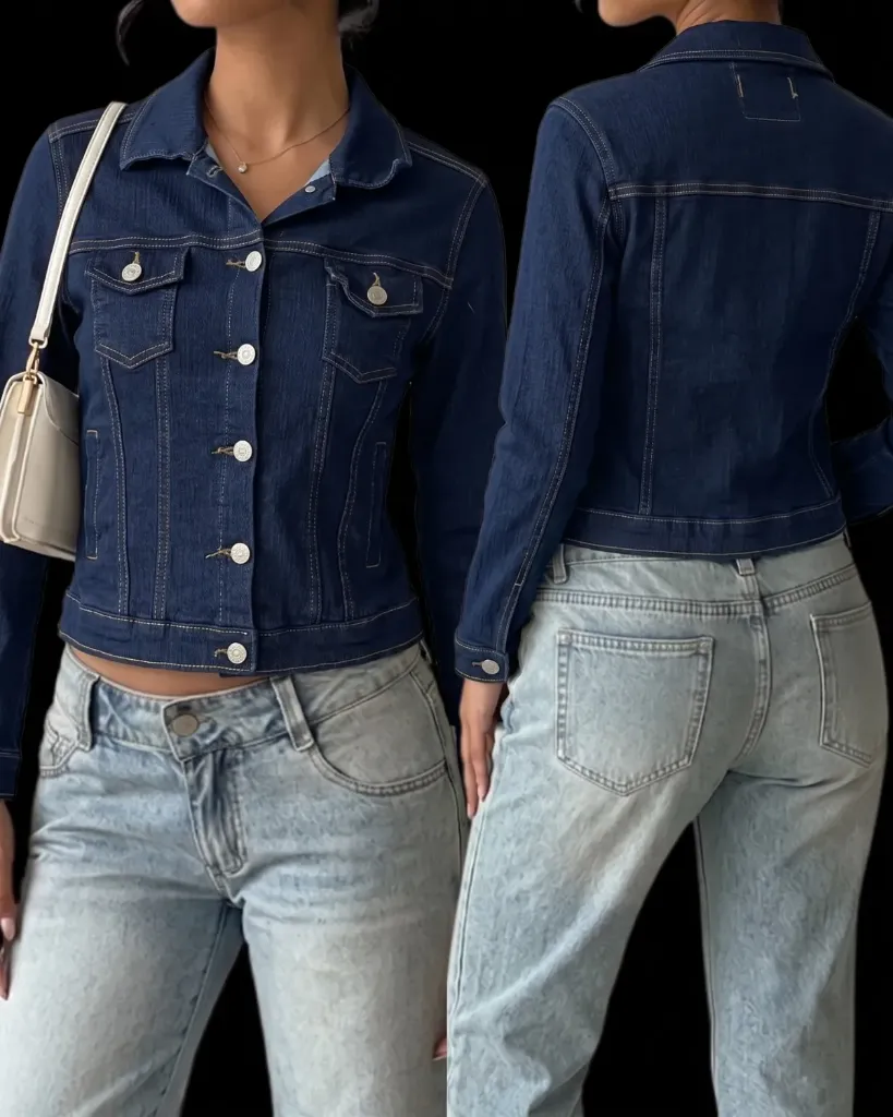 Chaqueta pana strech con bolsillos viviados