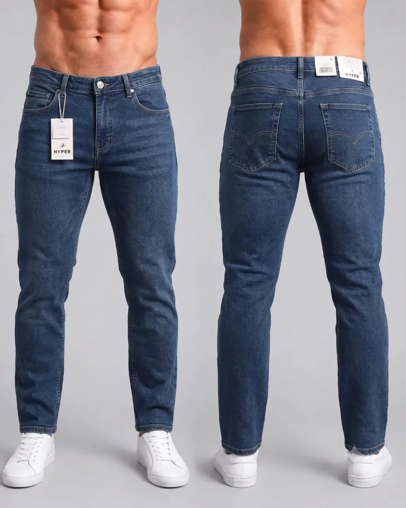 [HJ-002741-30-AZUL-2] Semitubo strech con bigotes caballero (30, Azul #2)
