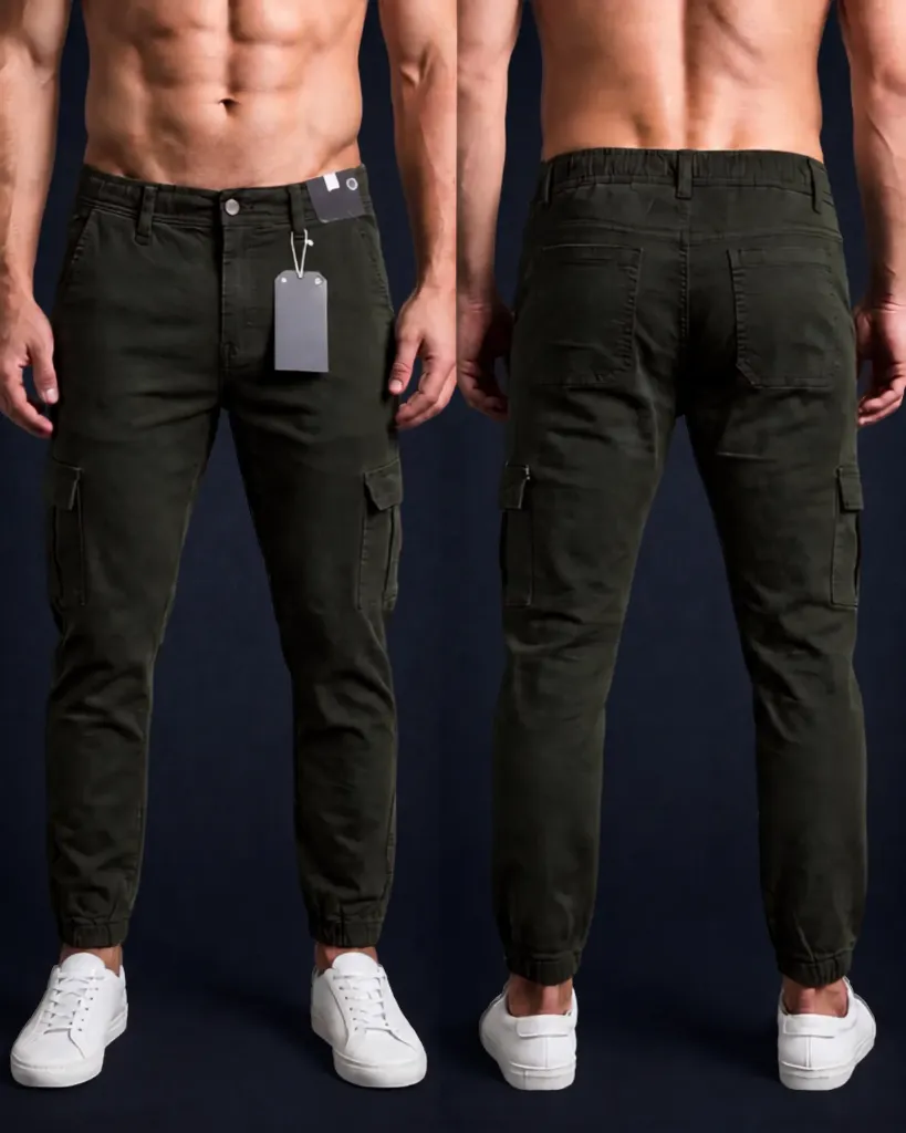 Jogger cargo gabardina strech con pretina semielastizada