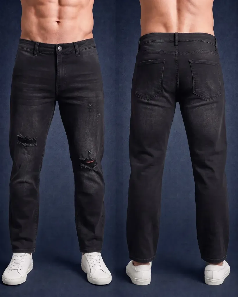 [HJ-002540-30-GRIS-OSCURO] Semitubo strech rasgado (30, Gris oscuro)