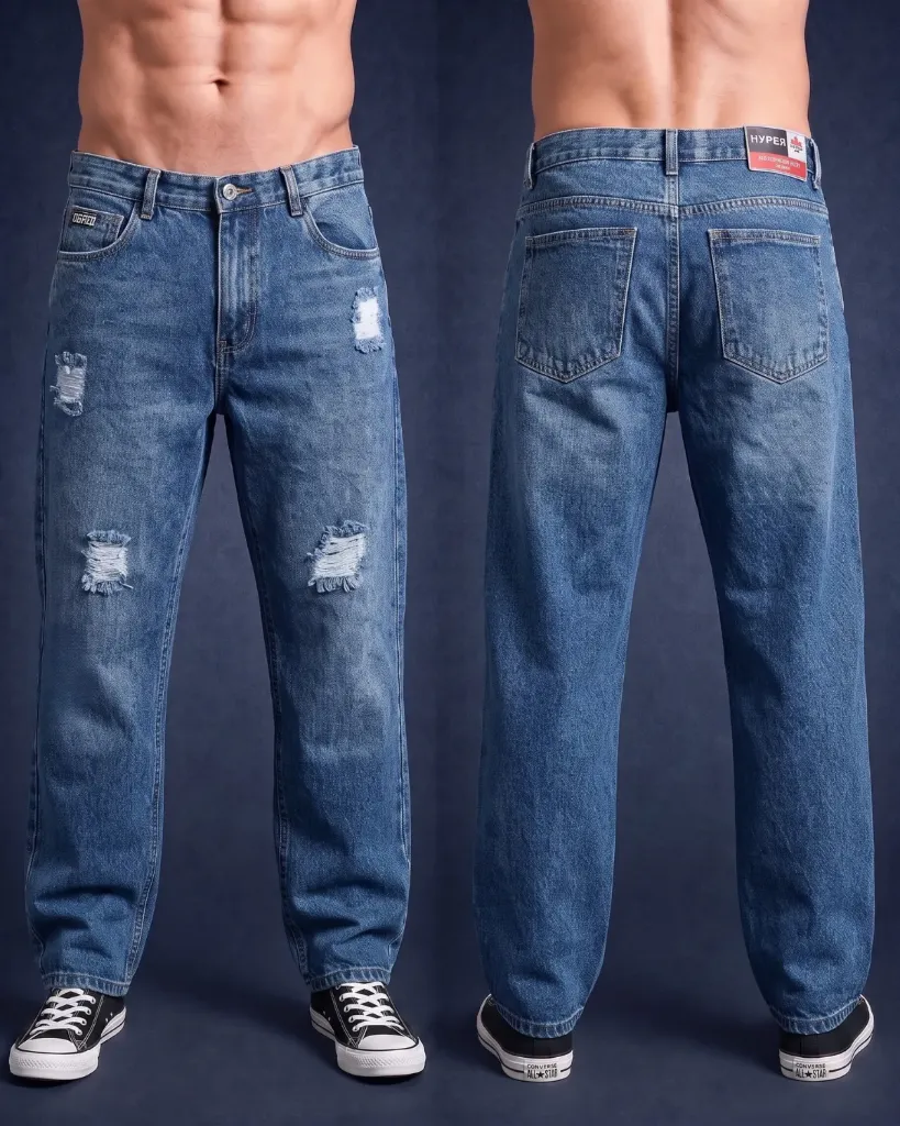 Baggy rigido rasgado hyper