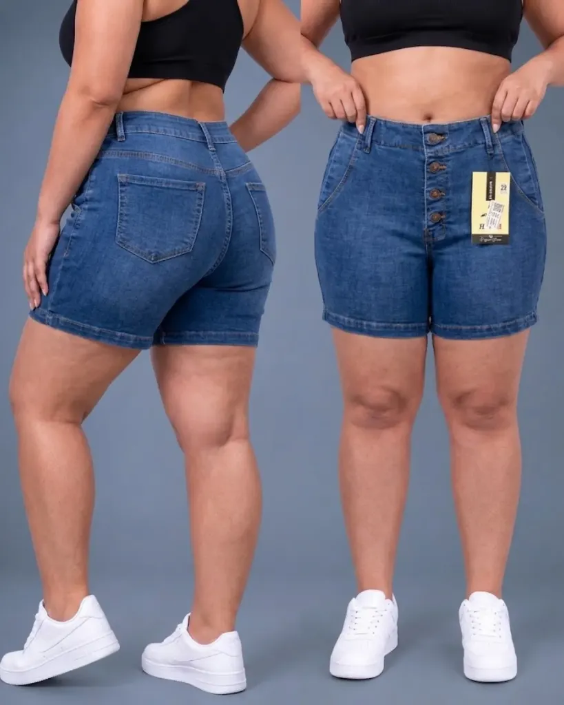 Short strech plus de 4 botones con bolsillo sesgado