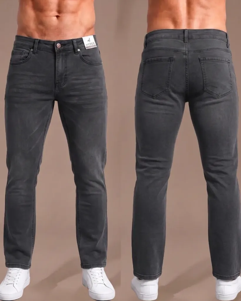 [HJ-002843-30-GRIS] Semitubo eco strech con bigotes (30, Gris)