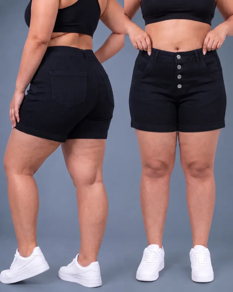 Short strech plus de 4 botones con bolsillo sesgado