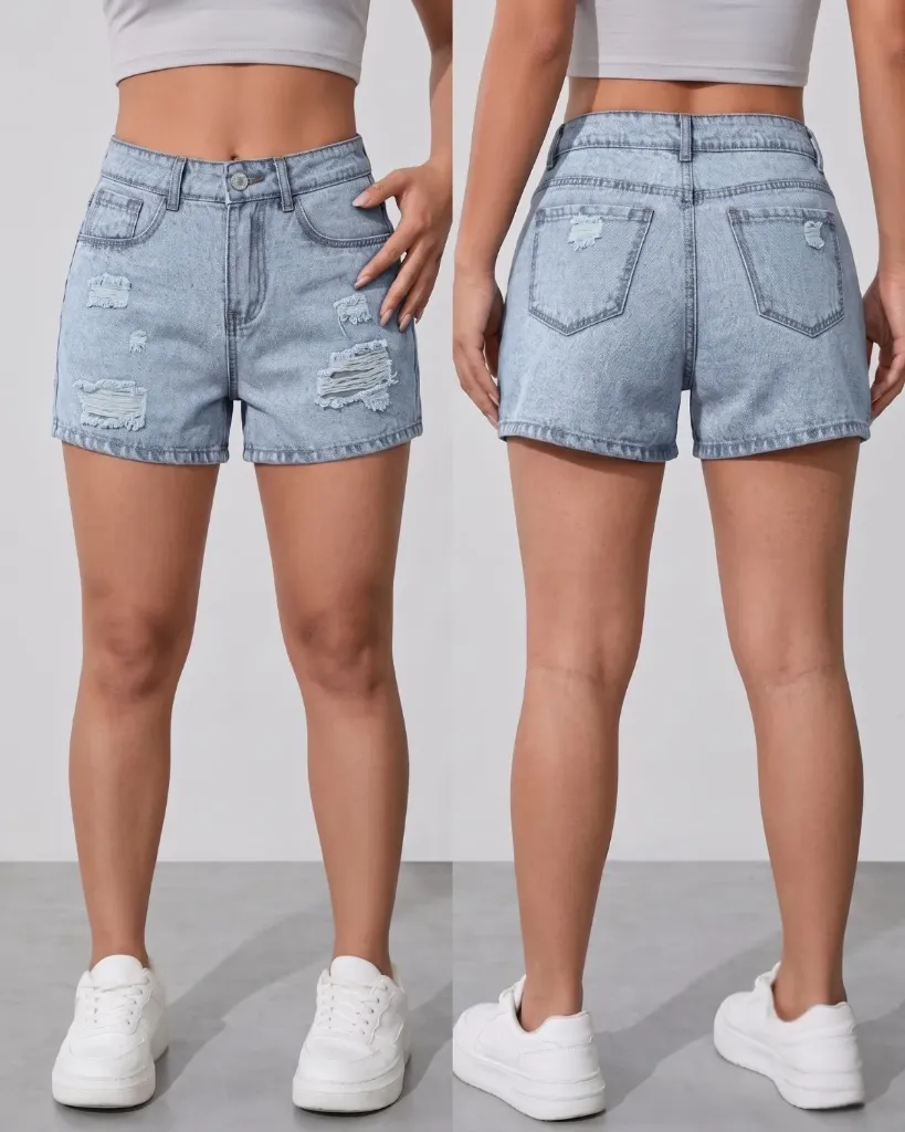 [HJ-002598-8-AZUL-2] Short rigido rasgado (8, Azul #2)