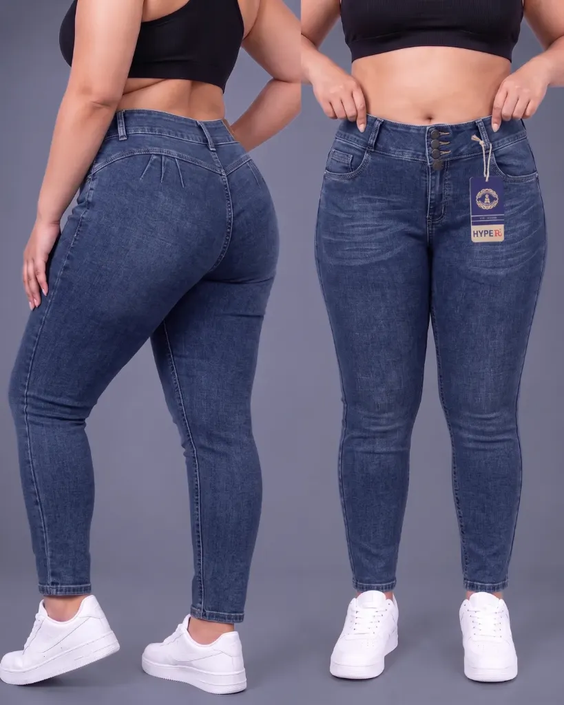 Tubo strech plus pretina ancha de 4 botones bigotes hyper