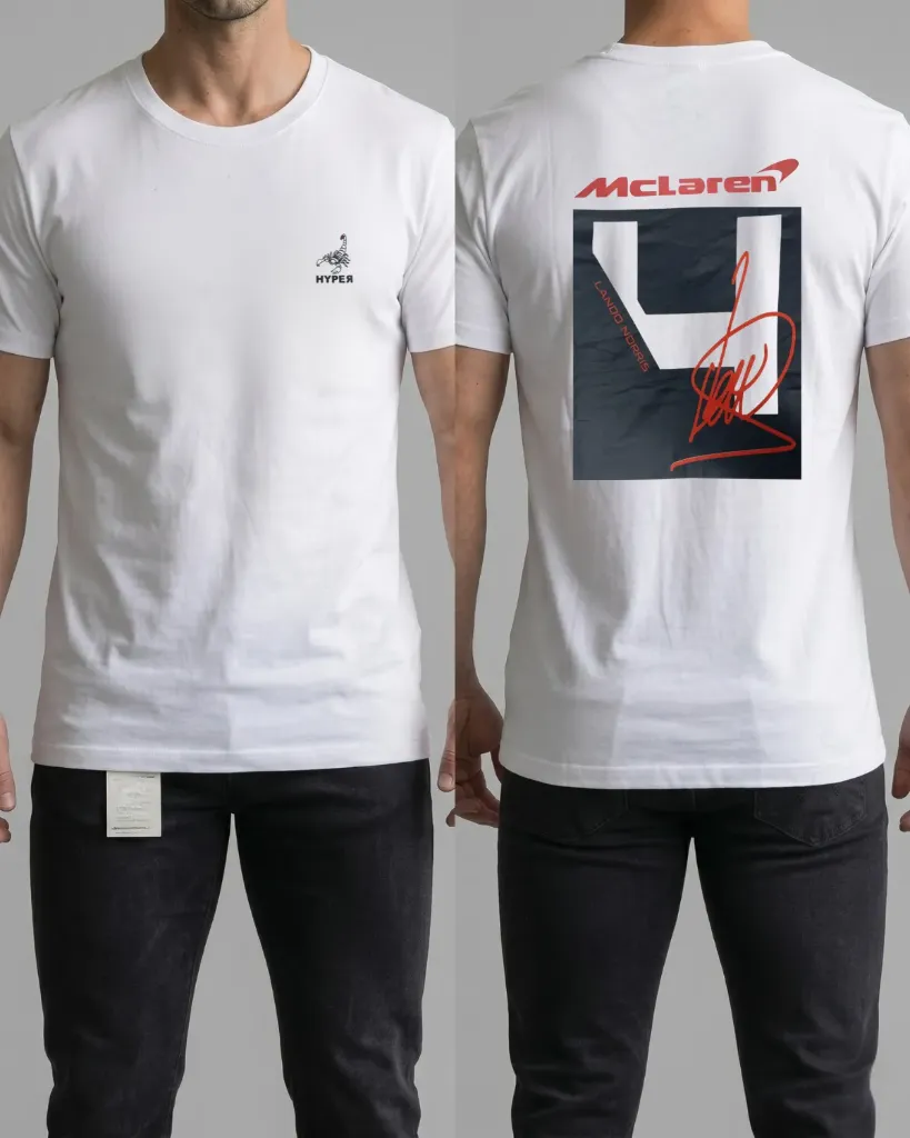 [HJ-003070-M-BLANCO] Camiseta estampada (Mclaren) (M, Blanco)