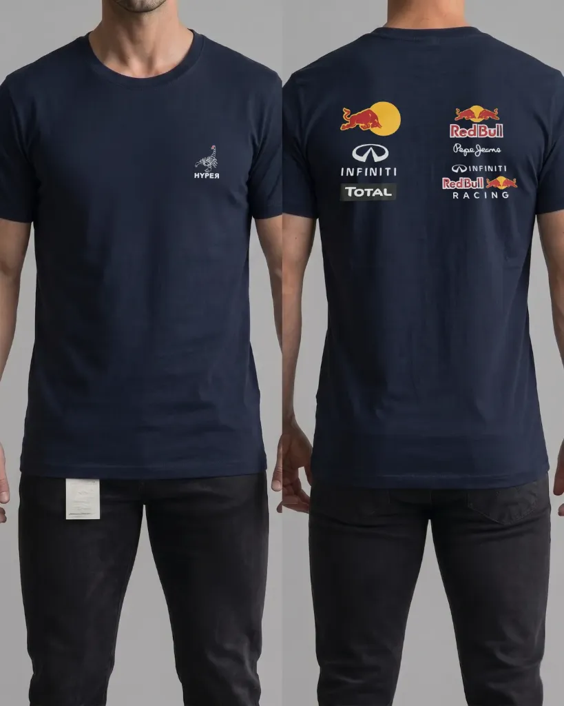 [HJ-003076-L-AZUL-OSCURO] Camiseta estampada (Red bull) (L, Azul oscuro)
