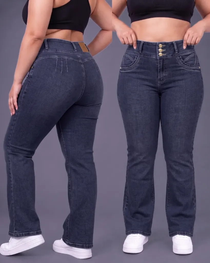 Acampanado strech plus pretina ancha 3 botones llano