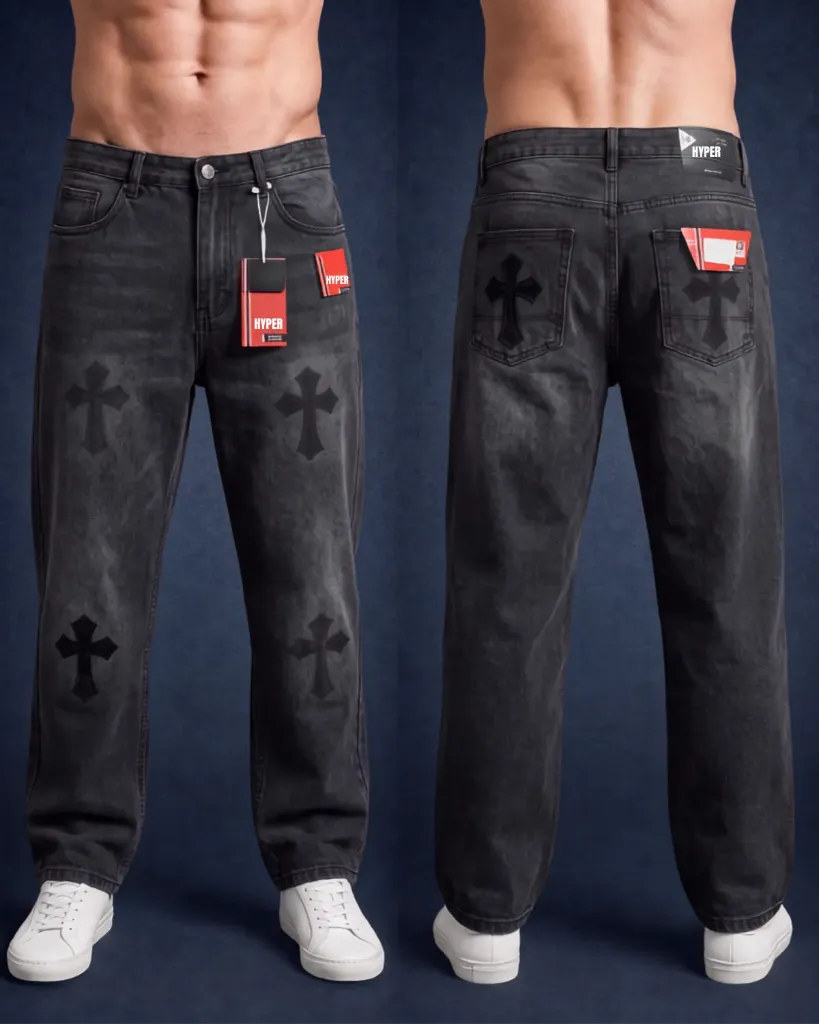 Baggy rigido con diseño de cruz