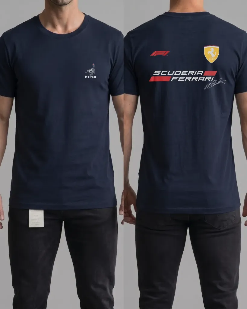 [HJ-003087-L-AZUL-OSCURO] Camiseta estampada (Scuderia) (L, Azul oscuro)