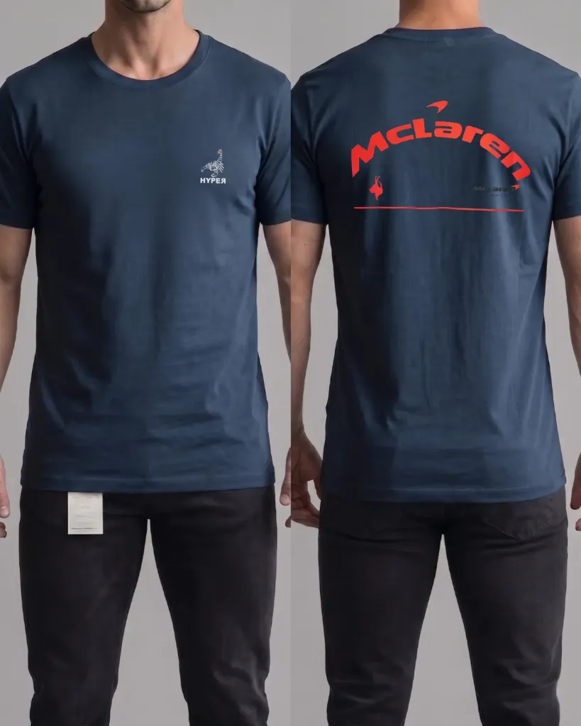 [HJ-003090-M-AZUL-CLARO] Camiseta estampada (Mclaren, formula 1) (M, Azul claro)