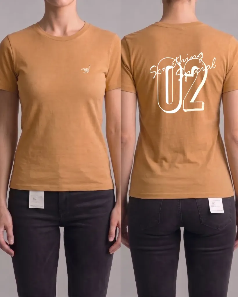 [HJ-002888-M-MAMEY] Camiseta estampada (Something 02) (M, Mamey)