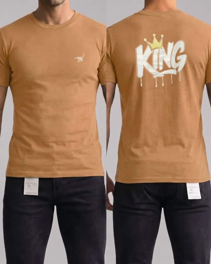 [HJ-002623-M-MAMEY] Camiseta estampada (King) (M, Mamey)
