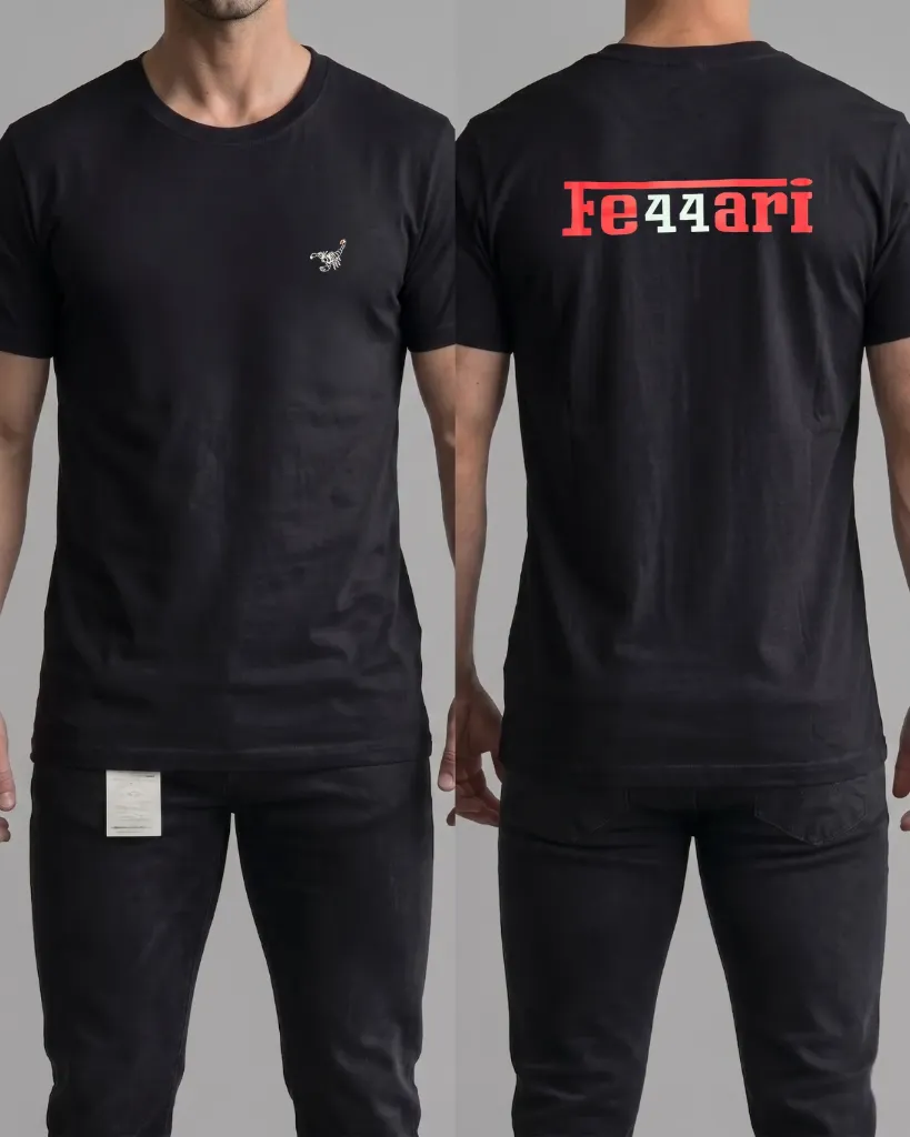 [HJ-002671-M-NEGRO] Camiseta estampada (Fe44ari) (M, Negro)
