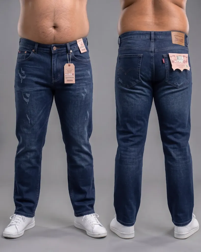 [HJ-003172-38-AZUL-2] Clasico jeans strech plus bigote y mototool (Azul #2)