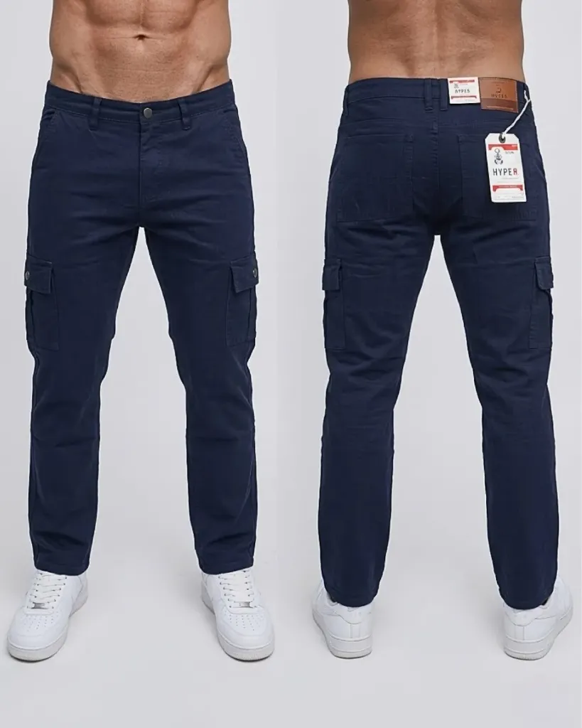 [HJ-001702-28-AZUL-OSCURO] Semitubo gabardina cargo strech (28)