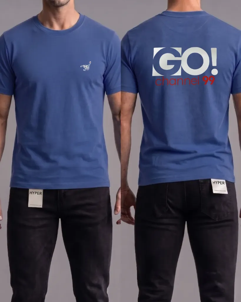 [HJ-002582-XXL-AZUL-CLARO] Camiseta estampada (GO! Channel) (XXL, Azul claro)