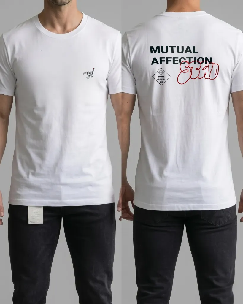 [HJ-002656-XL-BLANCO] Camiseta estampada (Mutual affection) (Blanco)