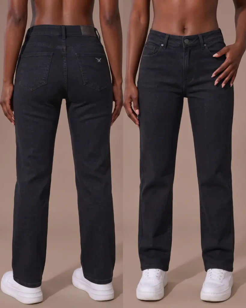 [HJ-003187-8-NEGRO] Recto jeans strech dama (8, Negro)