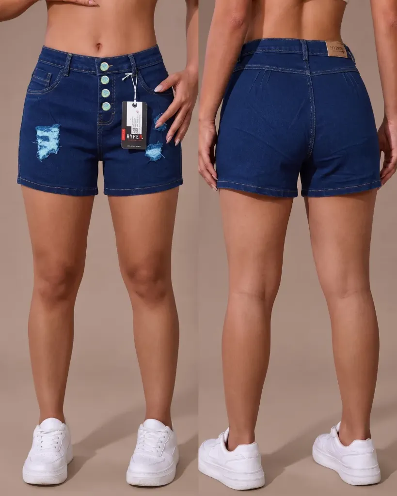 Short strech rasgado de 4 botones levanta cola