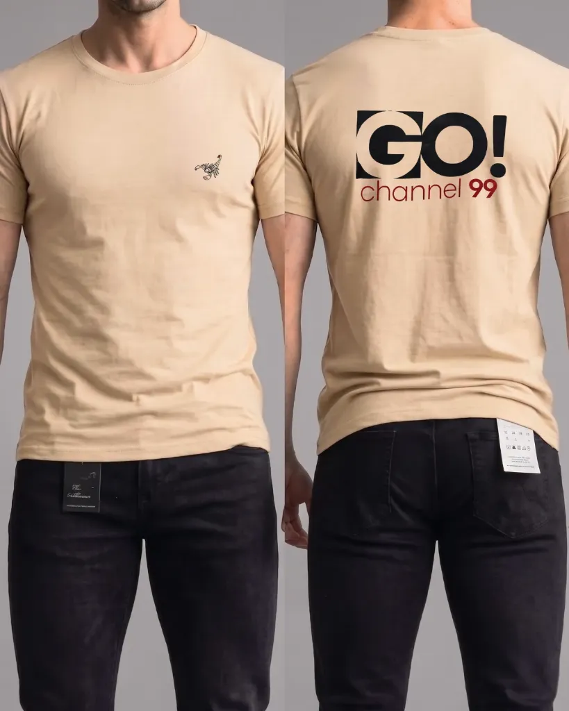 [HJ-002582-M-CREMA] Camiseta estampada (GO! Channel) (M, Crema)