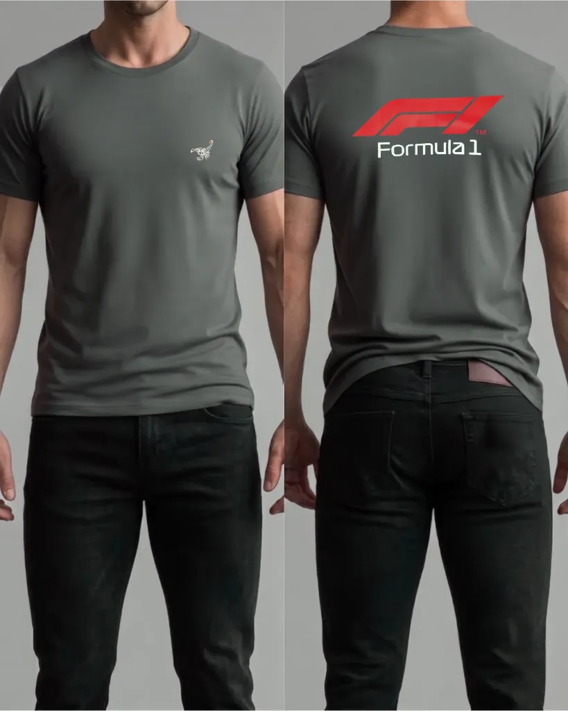 [HJ-002651-XXL-GRIS-OSCURO] Camiseta estampada (Formula 1) (XXL, Gris oscuro)
