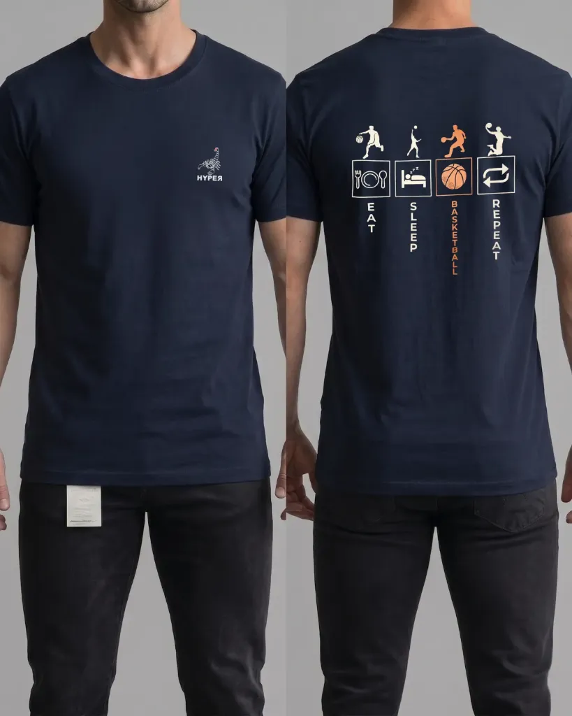 Camiseta estampada (Eat, sleep, basketball)