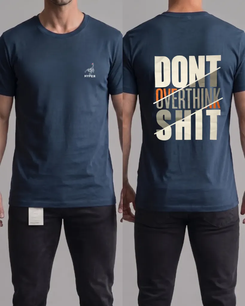 [HJ-003257-M-AZUL-CLARO] Camiseta estampada (Dont overthink) (M, Azul claro)