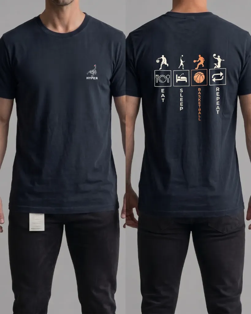 Camiseta estampada (Eat, sleep, basketball)