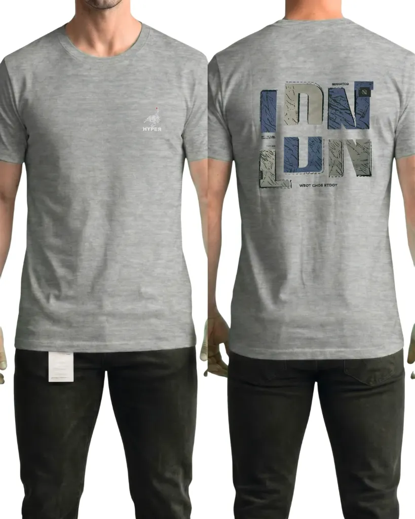 [HJ-003301-M-GRIS-CLARO] Camiseta estampada (LDN) (M, Gris claro)