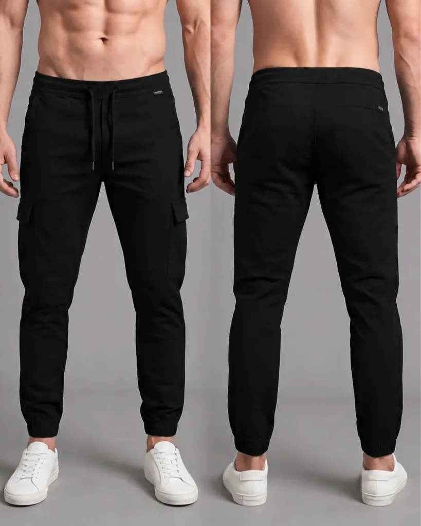 [HJ-003322-28-NEGRO] Jogger strech con bolsillos viviados caballero (28, Negro)