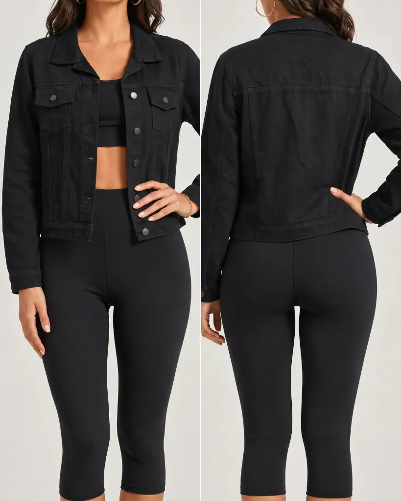 Chaqueta rigida llana negra