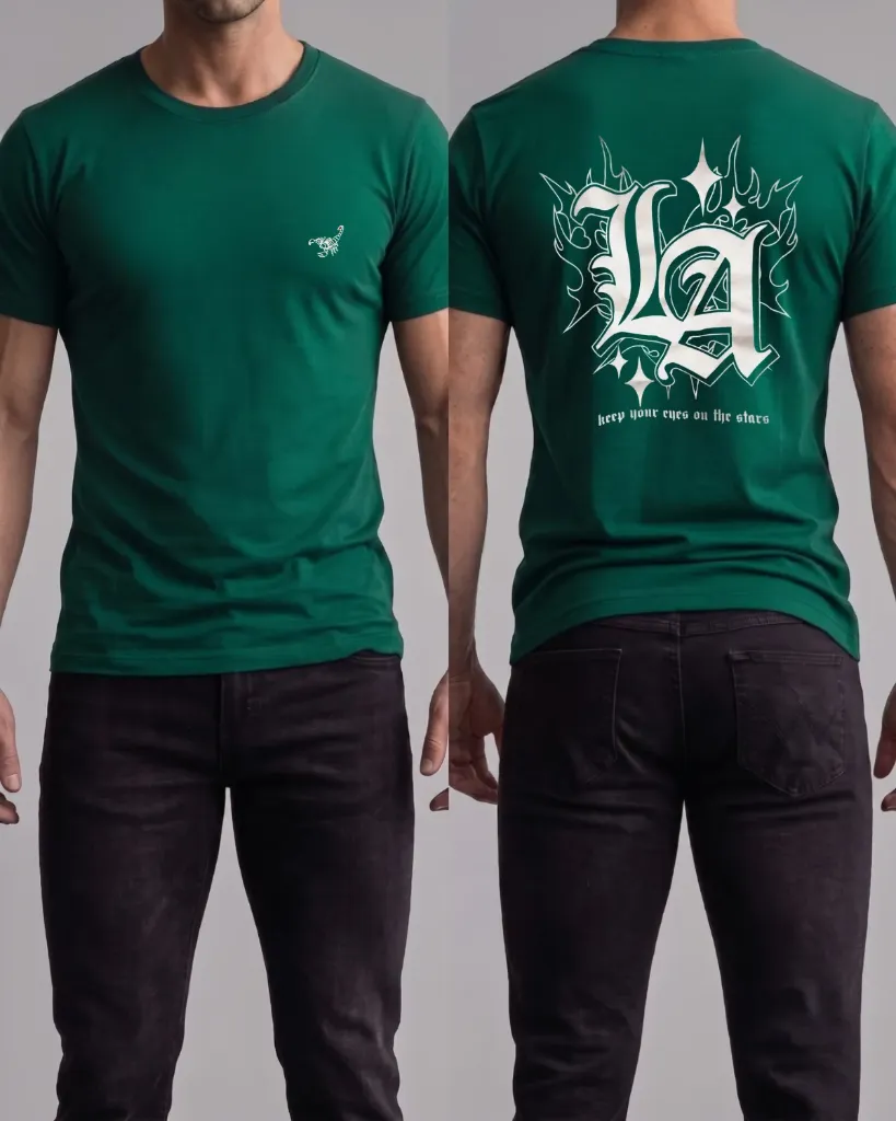 Camiseta estampada (LA con llamas)