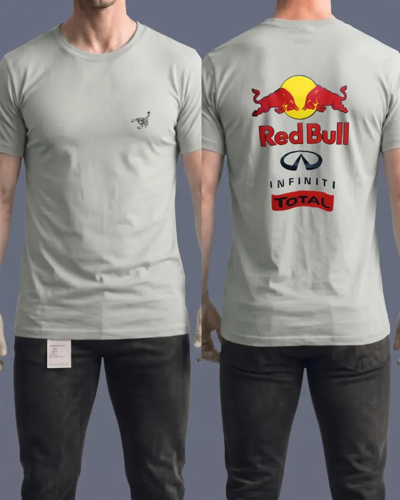 [HJ-002807-XL-GRIS-CLARO] Camiseta estampada (Red bull infiniti) (XL, Gris claro)