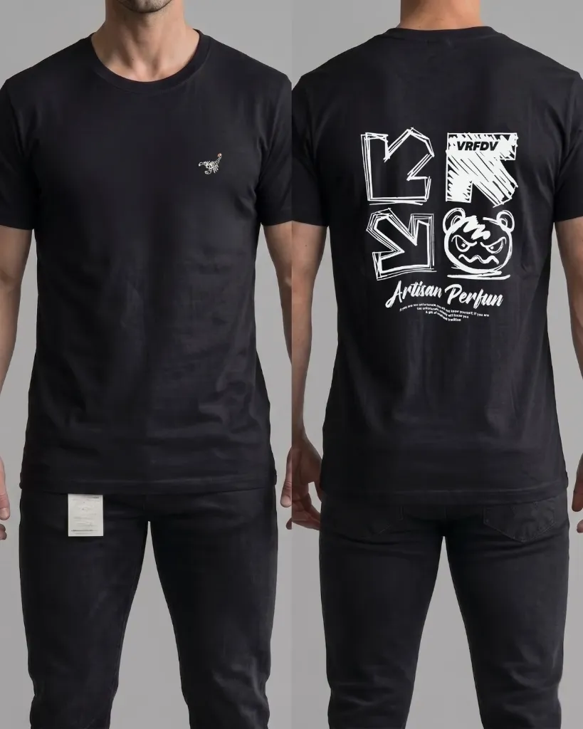 [HJ-002639-XL-NEGRO] Camiseta estampada (Artisan perfun) (XL, Negro)