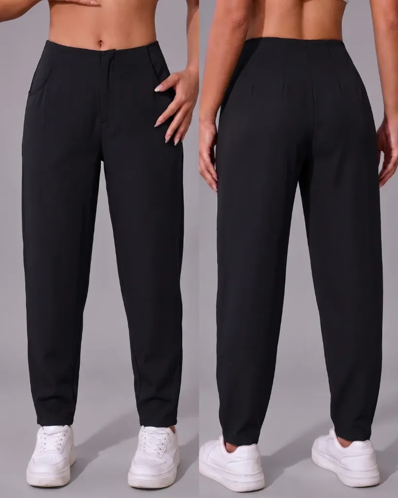 Pantalón slouchy de vestir con broche