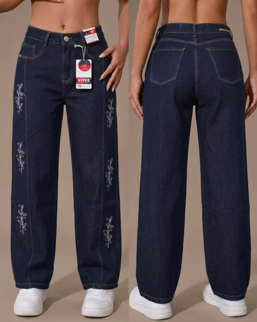 Wide leg rigido bordado llano G2