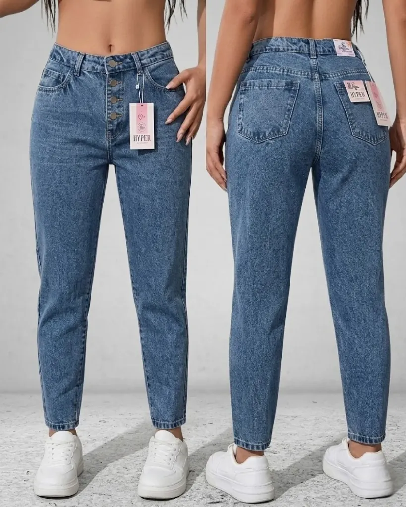 Mom jeans rigido 4 botones