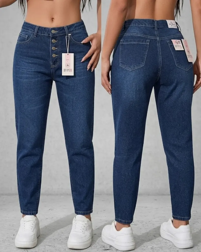 Mom jeans rigido 4 botones